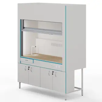 Fume hood with plumbing and countertop made of porcelain tiles ShV NVK 1800 KG+