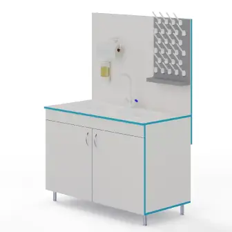Laboratory bench-wash MO NVK 1200 PP (1200×600×1650)