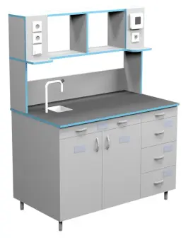 Wall-mounted table for standing work with drain sink SLP NVK 1200 EPOC+ (1218x700x1650)