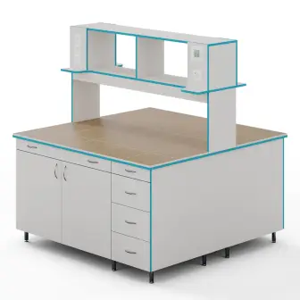 Island table with countertop made of porcelain tiles SLO NVK 1500 KG