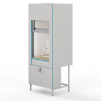 Fume hood with plumbing and countertop made of porcelain tiles ShV NVK 900 KG+