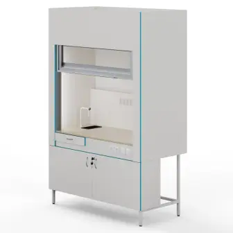 Fume hood with plumbing fixtures and polypropylene tabletop ShV NVK 1500 PP+