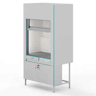 Fume hood with a tabletop made of chemical-resistant plastic ShV NVK 1200 PLAST