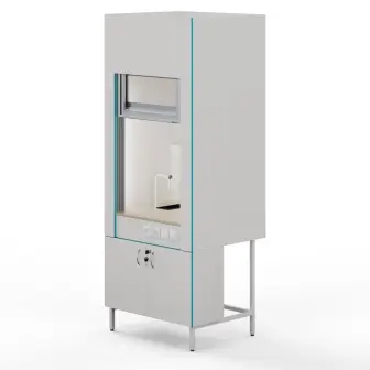 Fume hood with plumbing fixtures and polypropylene tabletop ShV NVK 900 PP+