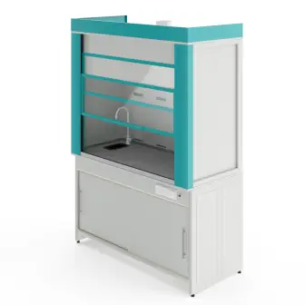 Metal fume hood with a compartment for storing acids and plumbing fixtures ShVMp NVK 1500 MON+ (1560×725×2220)