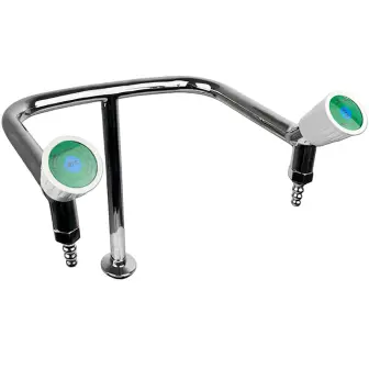 Double laboratory cold water tap Stegler KV-2-295N (stainless steel, height 295 mm)