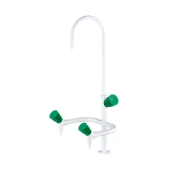 Triple laboratory cold water tap Stegler KV-3-535 (brass, height 535 mm)