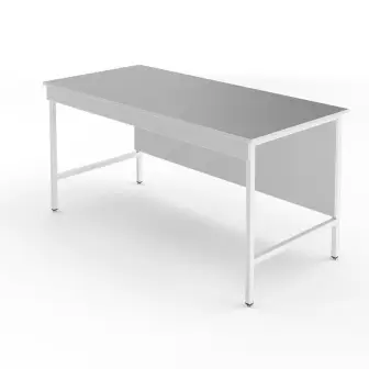 Laboratory table with a tabletop made of chemical-resistant plastic NV-1500 LSPn