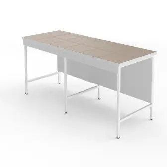 High laboratory table with a tabletop made of porcelain tiles NV-1800 LKv