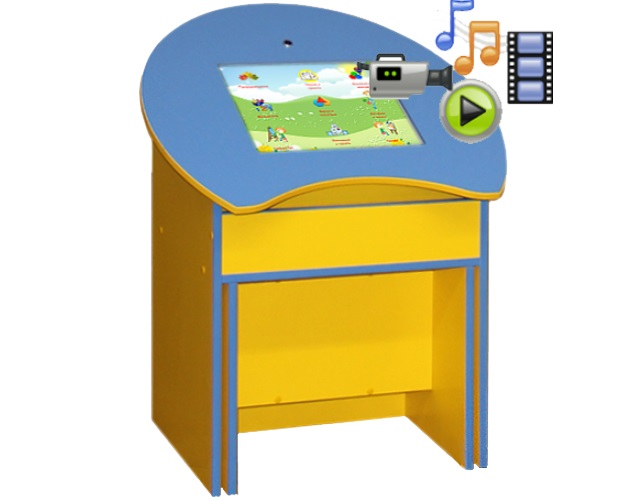 Interactive desk with multimedia module