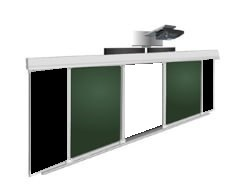 Интерактивная рельсовая система 3600x1200мм с интерактивной панелью 75" (комби черный/зеленый) "DigiTouch"